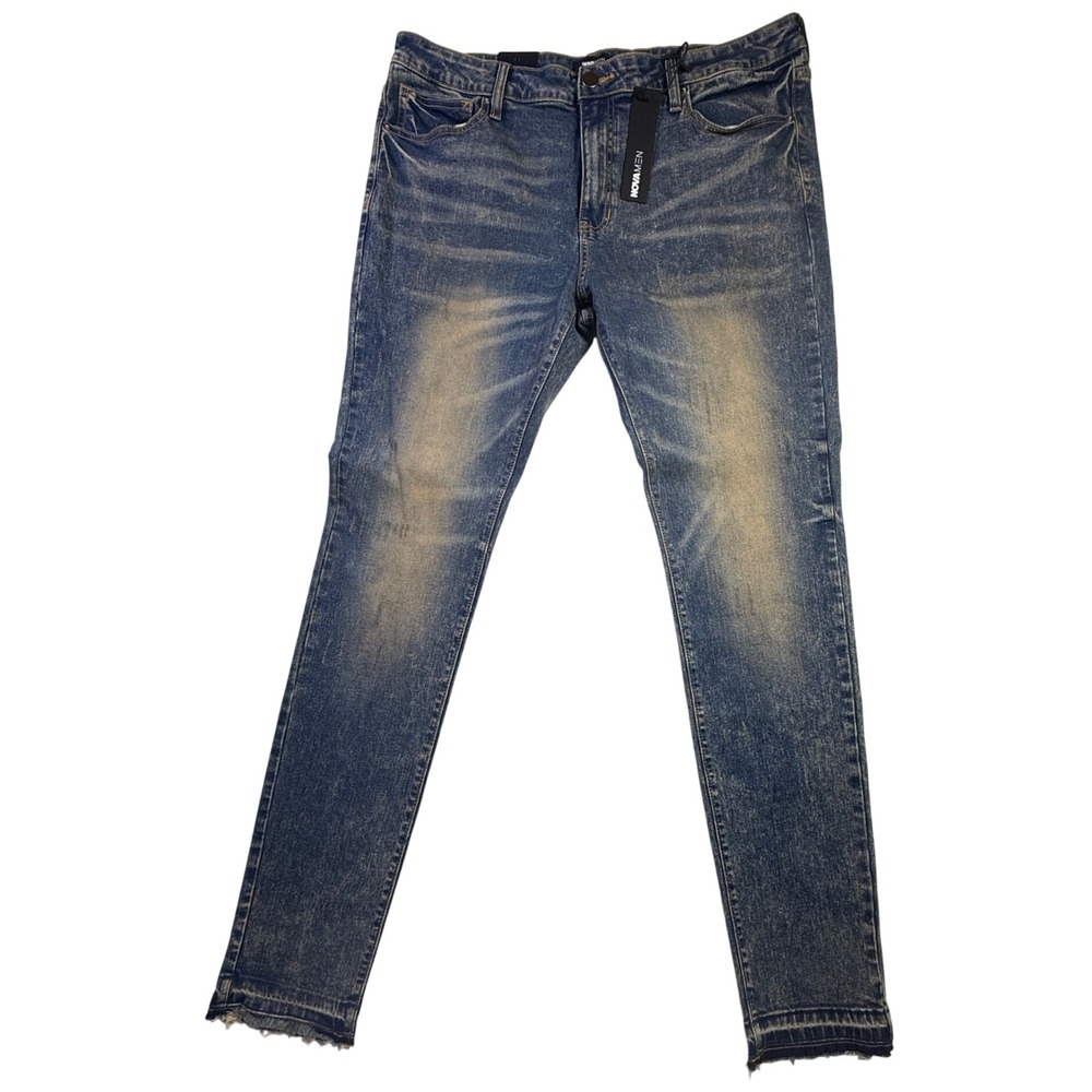 Fashion Nova Men Seems Legit Stacked Skinny Jeans 38 Vintage Blue NWT-2673